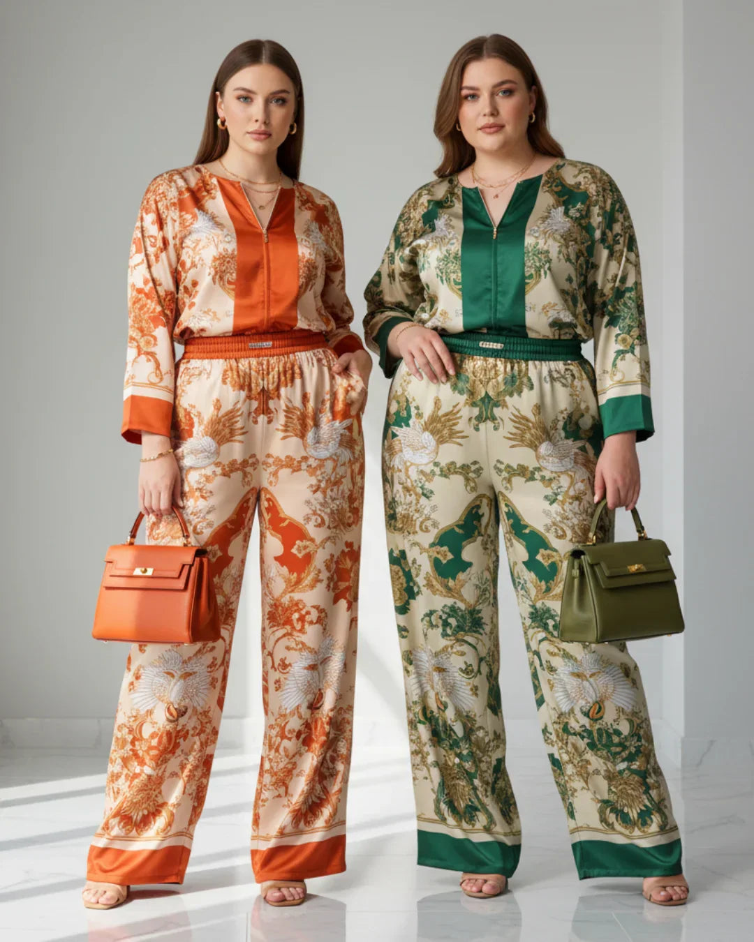Satin set with sophisticated shine and effortless comfort - Saori™